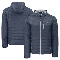 Men's Cutter & Buck  Heather Navy New Hampshire Fisher Cats Rainier PrimaLoft Eco Full-Zip Hooded Jacket