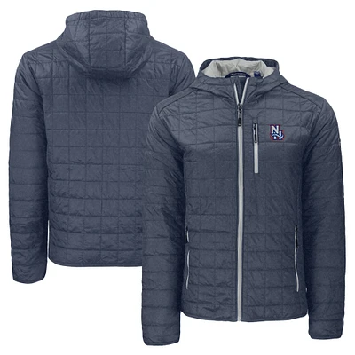Men's Cutter & Buck  Heather Navy New Hampshire Fisher Cats Rainier PrimaLoft Eco Full-Zip Hooded Jacket