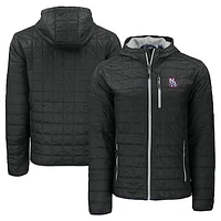 Men's Cutter & Buck  Black New Hampshire Fisher Cats Rainier PrimaLoft Eco Full-Zip Hooded Jacket