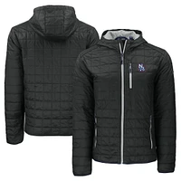 Men's Cutter & Buck  Black New Hampshire Fisher Cats Rainier PrimaLoft Eco Full-Zip Hooded Jacket