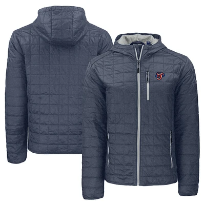 Men's Cutter & Buck  Heather Navy Jacksonville Jumbo Shrimp Rainier PrimaLoft Eco Full-Zip Hooded Jacket