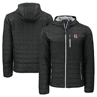 Men's Cutter & Buck  Black Birmingham Barons Rainier PrimaLoft Eco Full-Zip Hooded Jacket