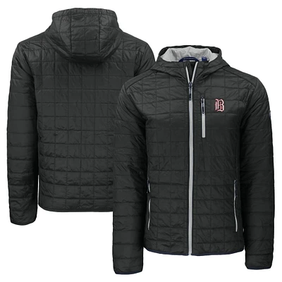 Men's Cutter & Buck  Black Birmingham Barons Rainier PrimaLoft Eco Full-Zip Hooded Jacket