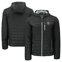 Men's Cutter & Buck  Black Birmingham Barons Rainier PrimaLoft Eco Full-Zip Hooded Jacket