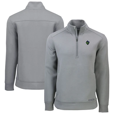 Men's Cutter & Buck  Gray Hillsboro Hops Roam Eco Recycled Quarter-Zip Pullover