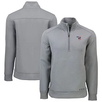 Men's Cutter & Buck  Gray Iowa Cubs Roam Eco Recycled Quarter-Zip Pullover