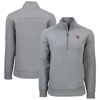 Men's Cutter & Buck  Gray Iowa Cubs Roam Eco Recycled Quarter-Zip Pullover