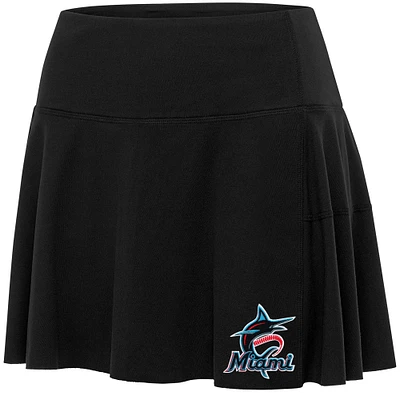 Women's Antigua  Black Miami Marlins Raster Skort