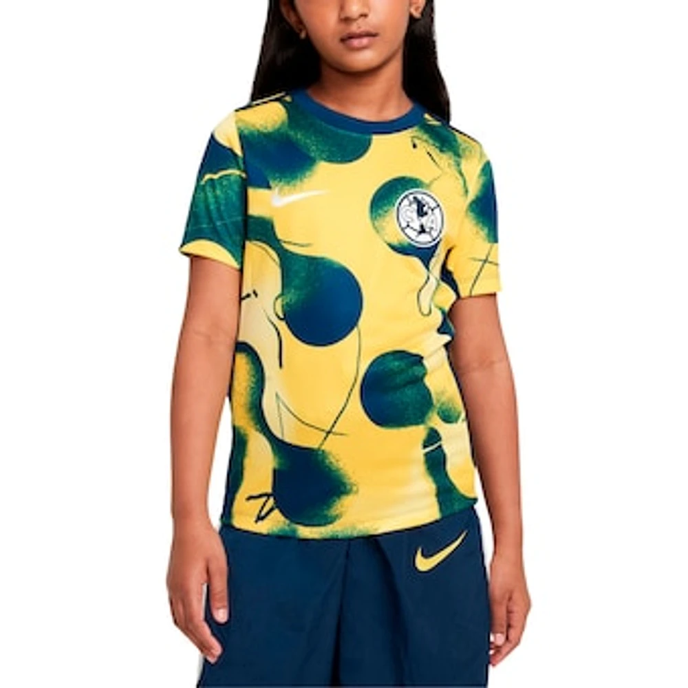 Youth Nike Yellow Club America 2024/25  Academy Pro Pre-Match Top