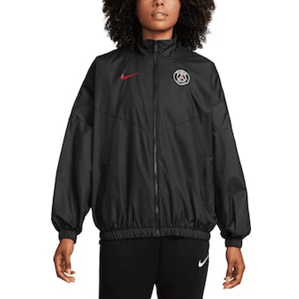 Women's Nike Black Paris Saint-Germain  Essential Windrunner Full-Zip Jacket