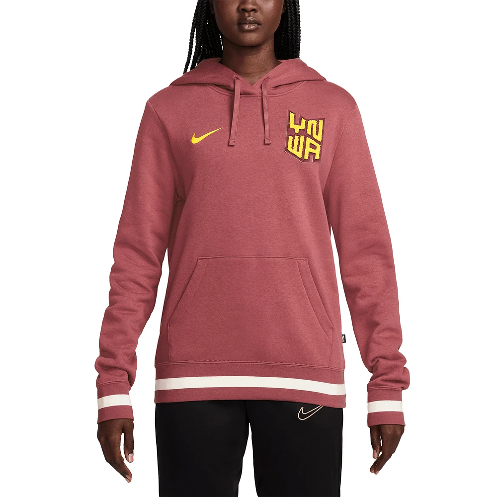 Women's Nike Burgundy Liverpool 2024/25 Third Club Fleece Pullover Hoodie