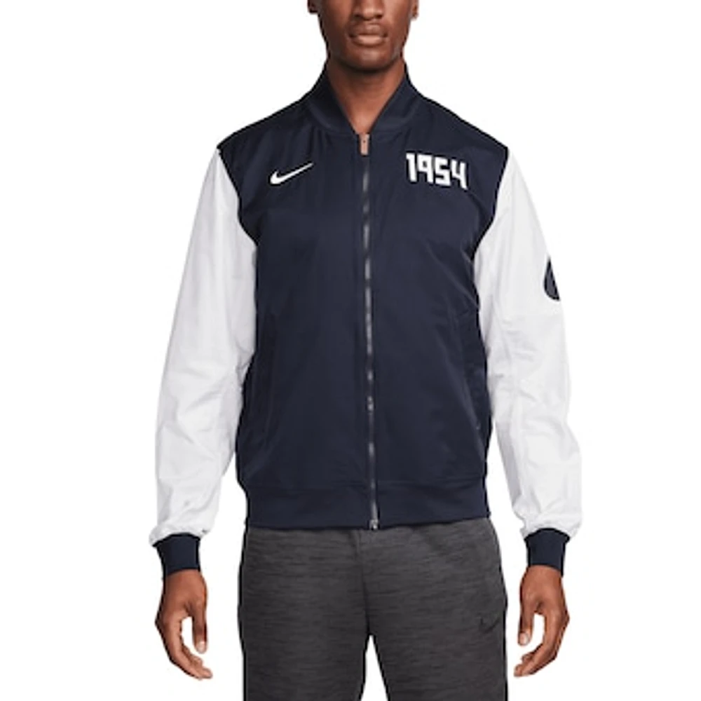 Men's Nike Navy Pumas Full-Zip Bomber Jacket