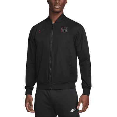 Men's Nike Black Barcelona Away Full-Zip Bomber Jacket