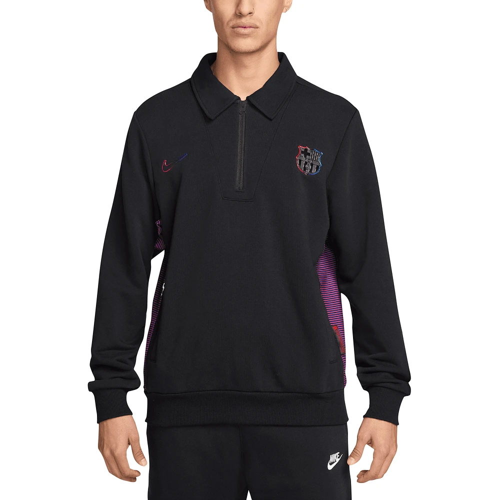 Men's Nike Black Barcelona Standard Issue Quarter-Zip Top