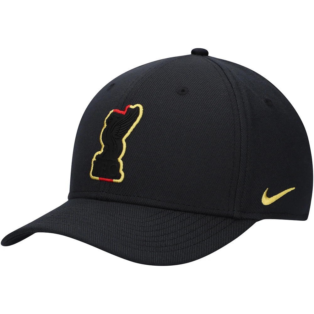 Men's Nike Black Liverpool Rise Swoosh Performance Flex Hat