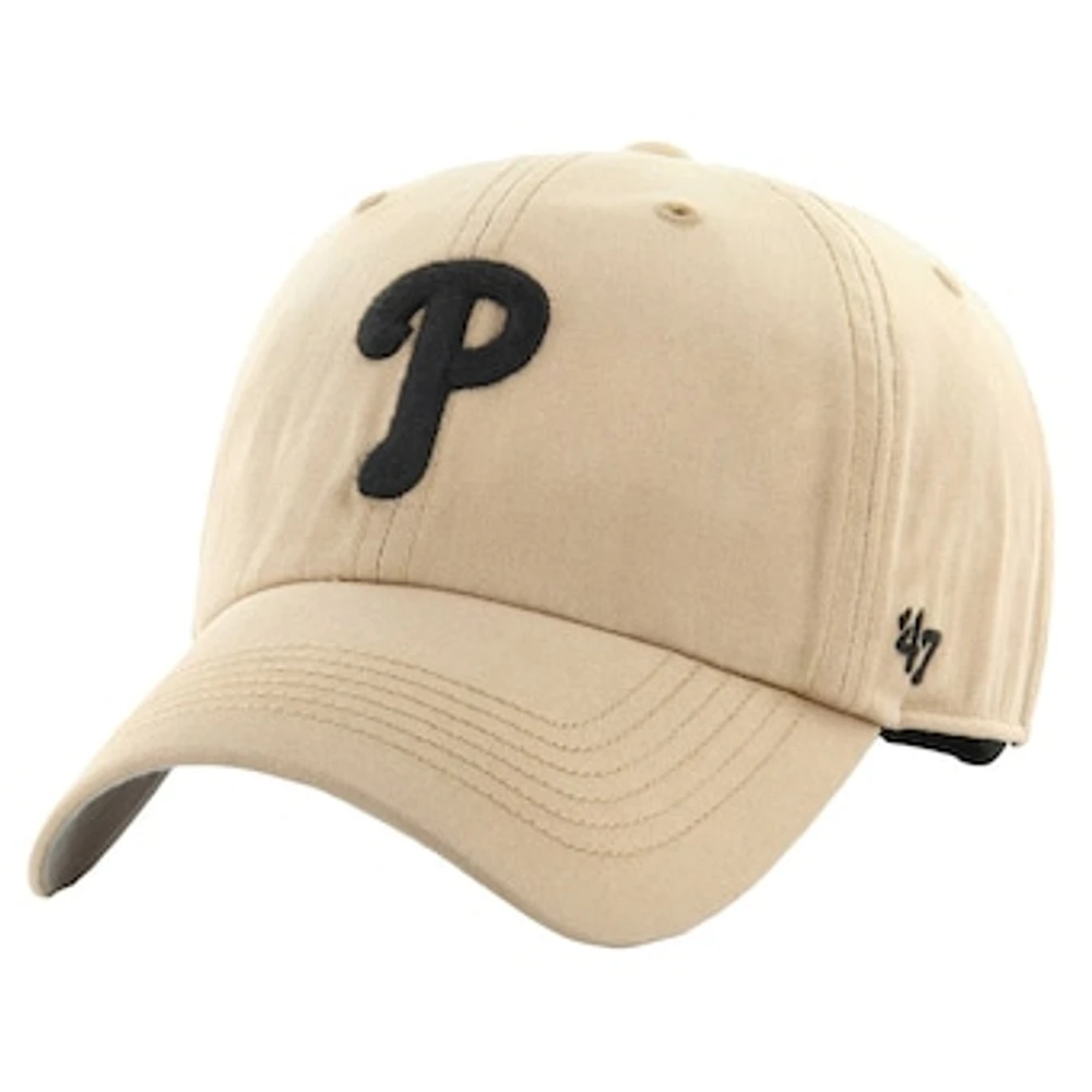 Men's '47 Khaki Philadelphia Phillies Dusted Franchise Fitted Hat