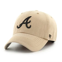 Men's '47 Khaki Atlanta Braves Dusted Franchise Fitted Hat