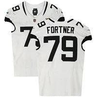 Luke Fortner Jacksonville Jaguars Game-Used #79 White Jersey vs. Houston Texans on November 26, 2023