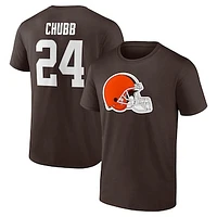 Men's Fanatics Nick Chubb Brown Cleveland Browns Player Icon Name & Number T-Shirt