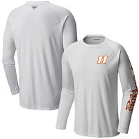 Men's Columbia  White Denny Hamlin Terminal Tackle Omni-Shade Long Sleeve T-Shirt