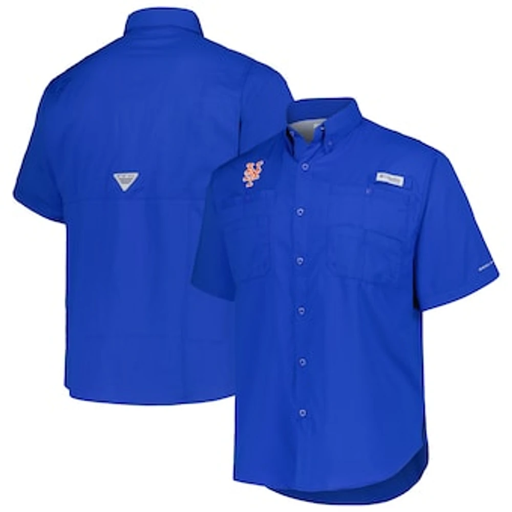 Men's Columbia Royal New York Mets Tamiami Omni-Shade Button-Down Shirt