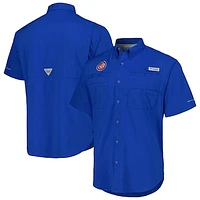 Men's Columbia Royal Chicago Cubs Tamiami Omni-Shade Button-Down Shirt