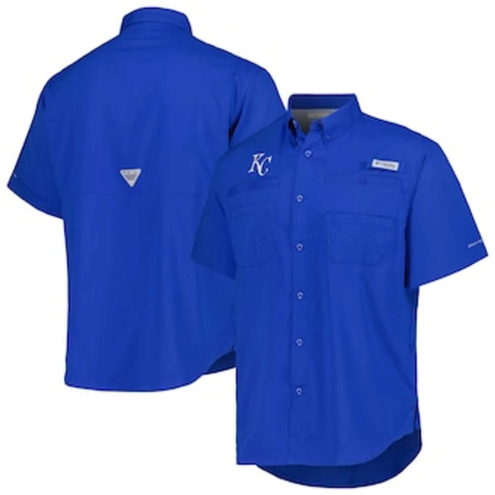 Men's Columbia Royal Kansas City Royals Tamiami Omni-Shade Button-Down Shirt