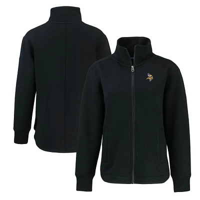 Women's Cutter & Buck  Black Minnesota Vikings Roam Eco Recycled Full-Zip Jacket