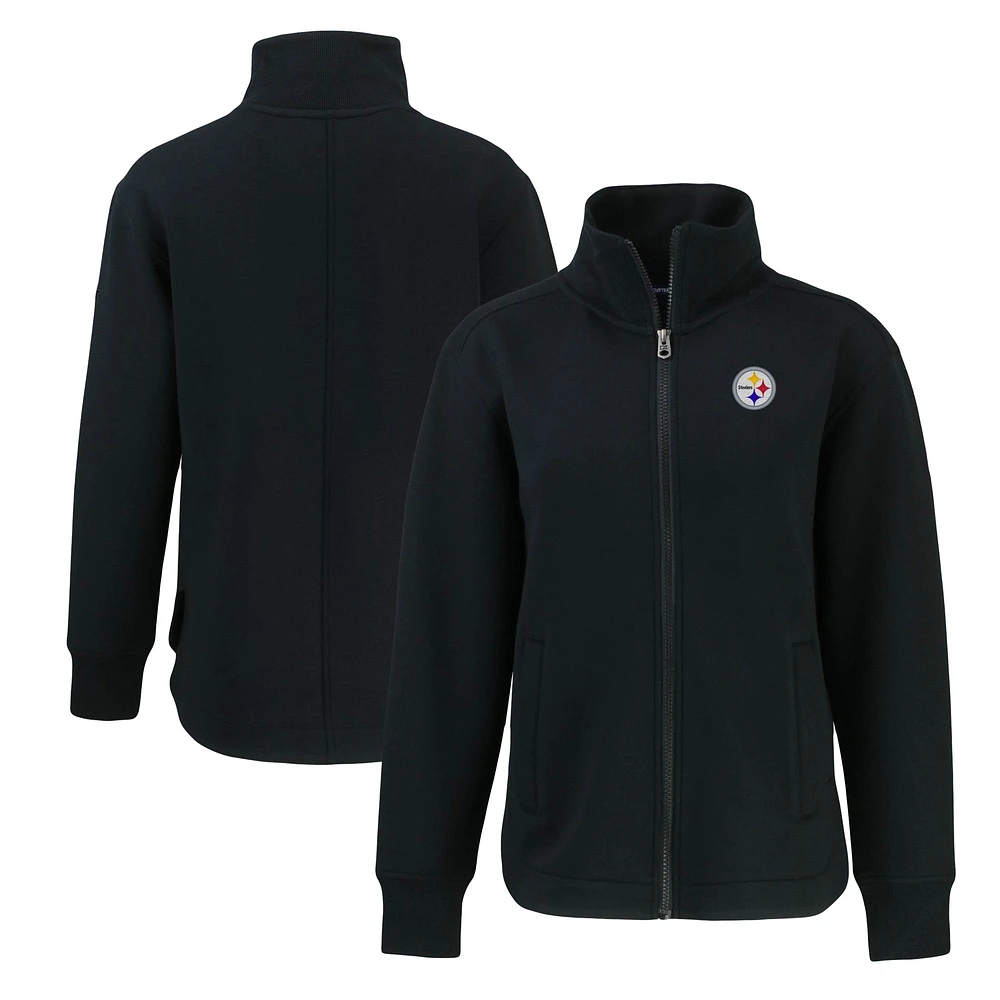 Women's Cutter & Buck Black Pittsburgh Steelers Roam Eco Recycled Full-Zip Jacket
