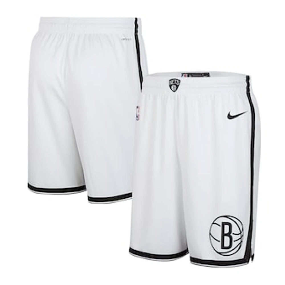 Men's Nike White Brooklyn Nets 2024/25 Association Edition Swingman Shorts