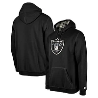 Men's New Era Black Las Vegas Raiders 3rd Down Plaid Pullover Hoodie