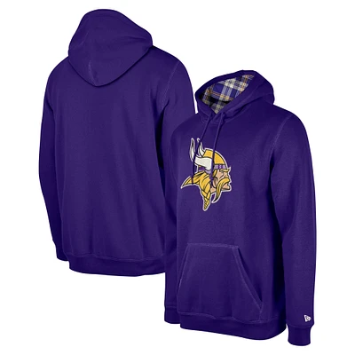 Men's New Era Purple Minnesota Vikings 3rd Down Plaid Pullover Hoodie