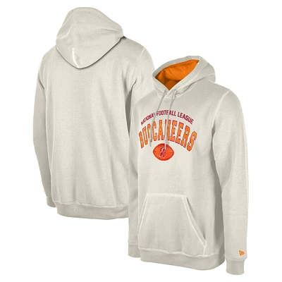 Men's New Era Cream Tampa Bay Buccaneers Historic 3rd Down Pullover Hoodie