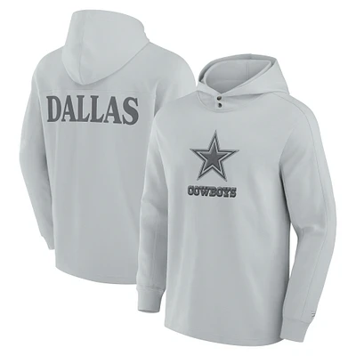 Men's Fanatics Gray Dallas Cowboys Elements Blaze Tri-Blend Long Sleeve Hoodie T-Shirt