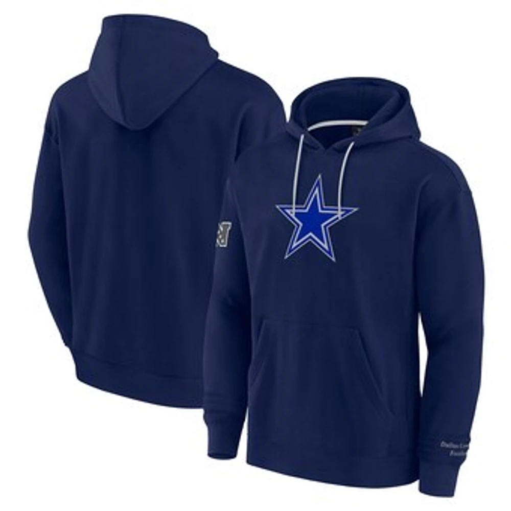 Men's Fanatics Navy Dallas Cowboys Elements Pace Fleece Pullover Hoodie