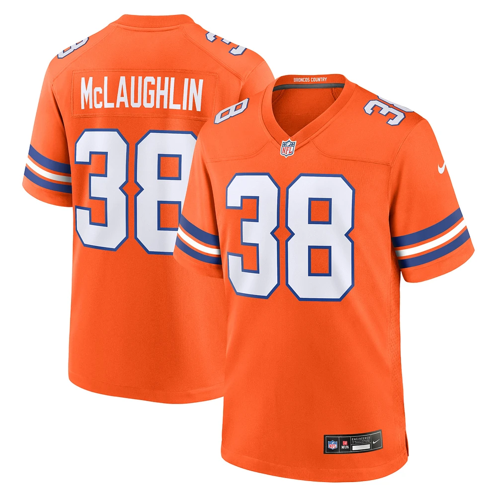 Men's Nike Jaleel McLaughlin Orange Denver Broncos Mile High Collection 1977 Throwback Player Game Jersey