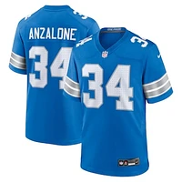 Men's Nike Alex Anzalone Blue Detroit Lions Game Jersey