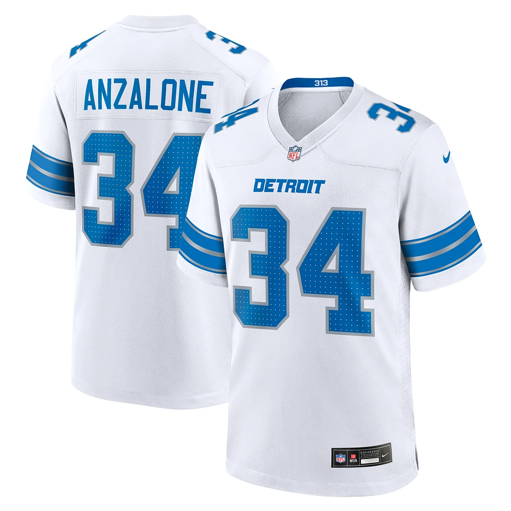 Men's Nike Alex Anzalone  White Detroit Lions Game Jersey