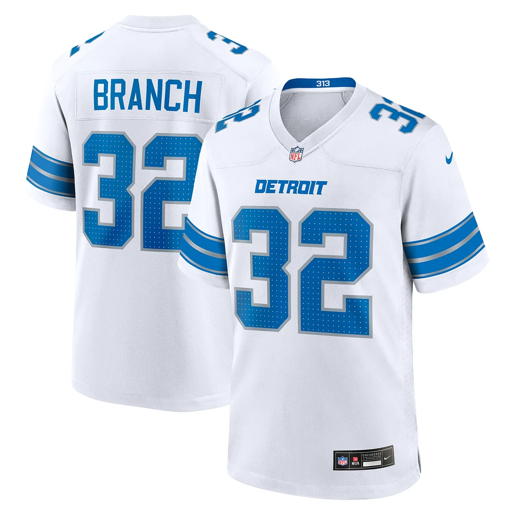 Men's Nike Brian Branch  White Detroit Lions Game Jersey