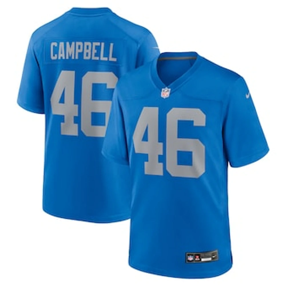 Men's Nike Jack Campbell  Blue Detroit Lions Alternate Game Jersey