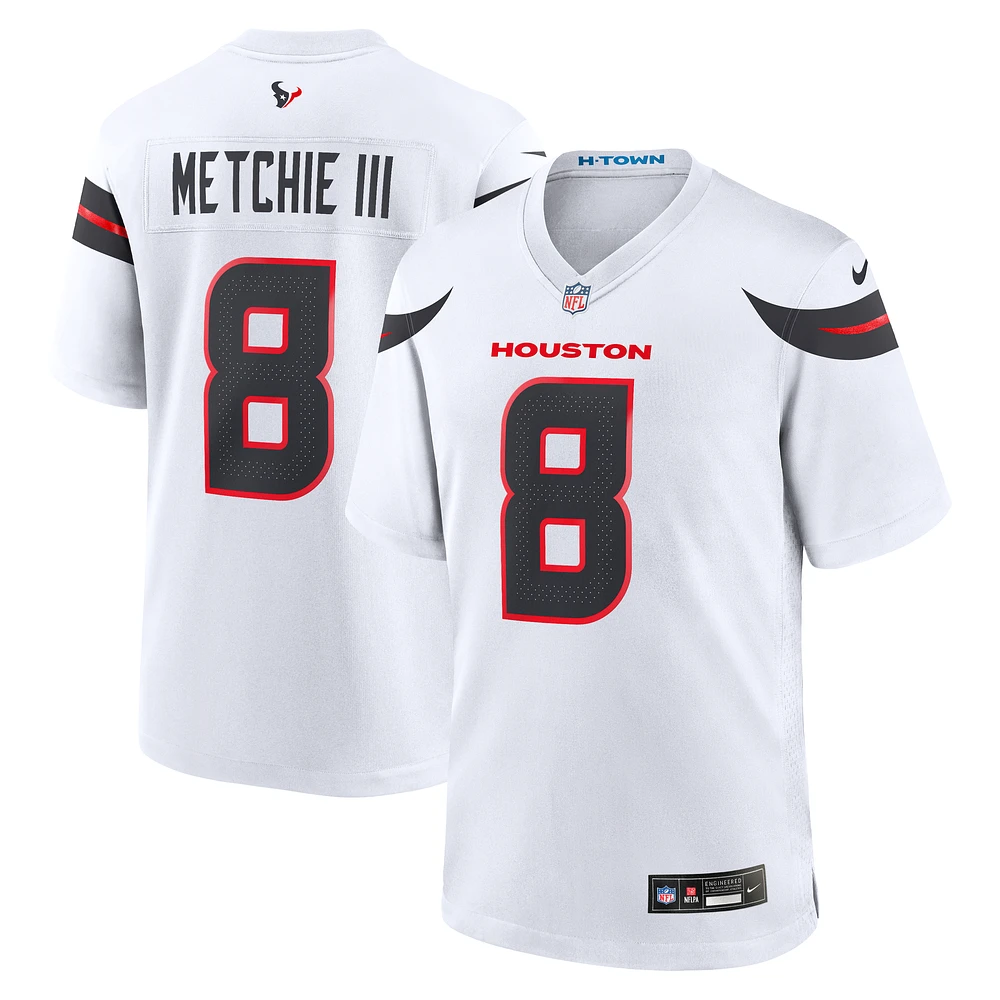 Men's Nike John Metchie III  White Houston Texans Game Jersey