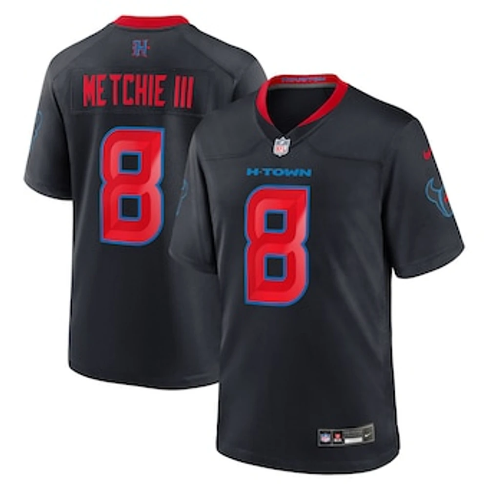 Men's Nike John Metchie III  Navy Houston Texans 2nd Alternate Game Jersey