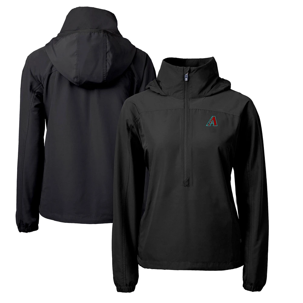 Women's Cutter & Buck Black Arizona Diamondbacks Charter Eco Recycled Anorak Jacket