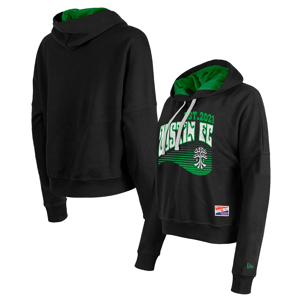 Women's 5th & Ocean by New Era Black Austin FC Throwback Pullover Hoodie