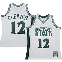 Men's Mitchell & Ness Mateen Cleaves White Michigan State Spartans 125th Basketball Anniversary 1999 Throwback Fashion Jersey