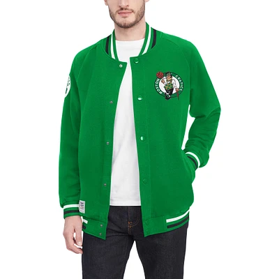 Men's Tommy Jeans Kelly Green Boston Celtics Dane Raglan Full-Snap Varsity Jacket