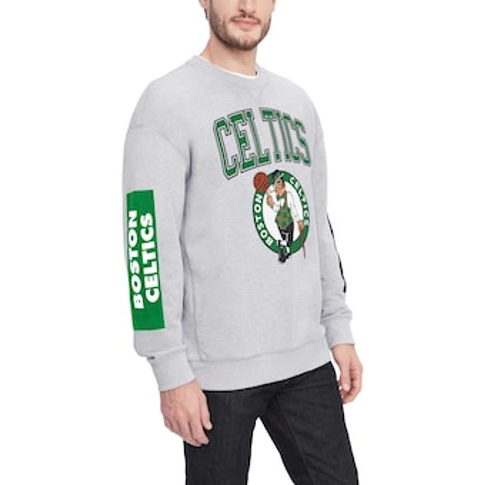 Men's Tommy Jeans Heather Gray Boston Celtics Hayes Crew Neck Pullover Sweatshirt