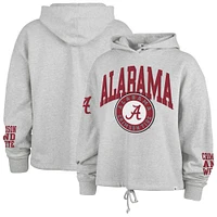 Women's '47 Heather Gray Alabama Crimson Tide High Hopes Long Sleeve Cropped Hoodie