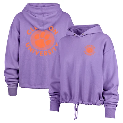 Women's '47  Purple Clemson Tigers Luminance Dot Venice Pullover Hoodie