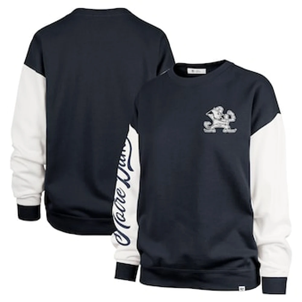 Women's '47  Navy Notre Dame Fighting Irish Double Header Rise Andie Pullover Sweatshirt